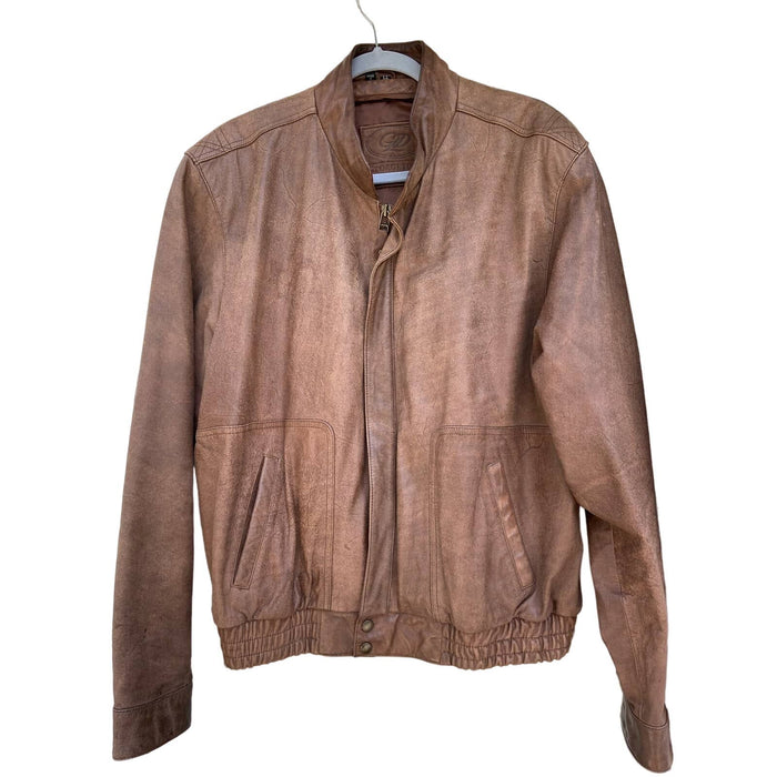 Georgetown leather Large / Brown Preowned Brown Georgetown Leather Design Bomber Jacket  * Size Large men’s 302