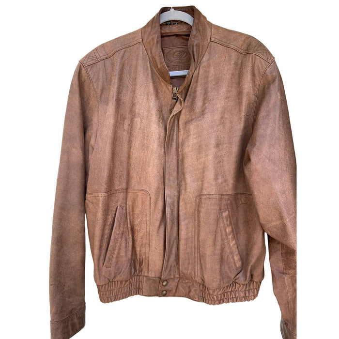 Georgetown leather Large / Brown Preowned Brown Georgetown Leather Design Bomber Jacket  * Size Large men’s 302