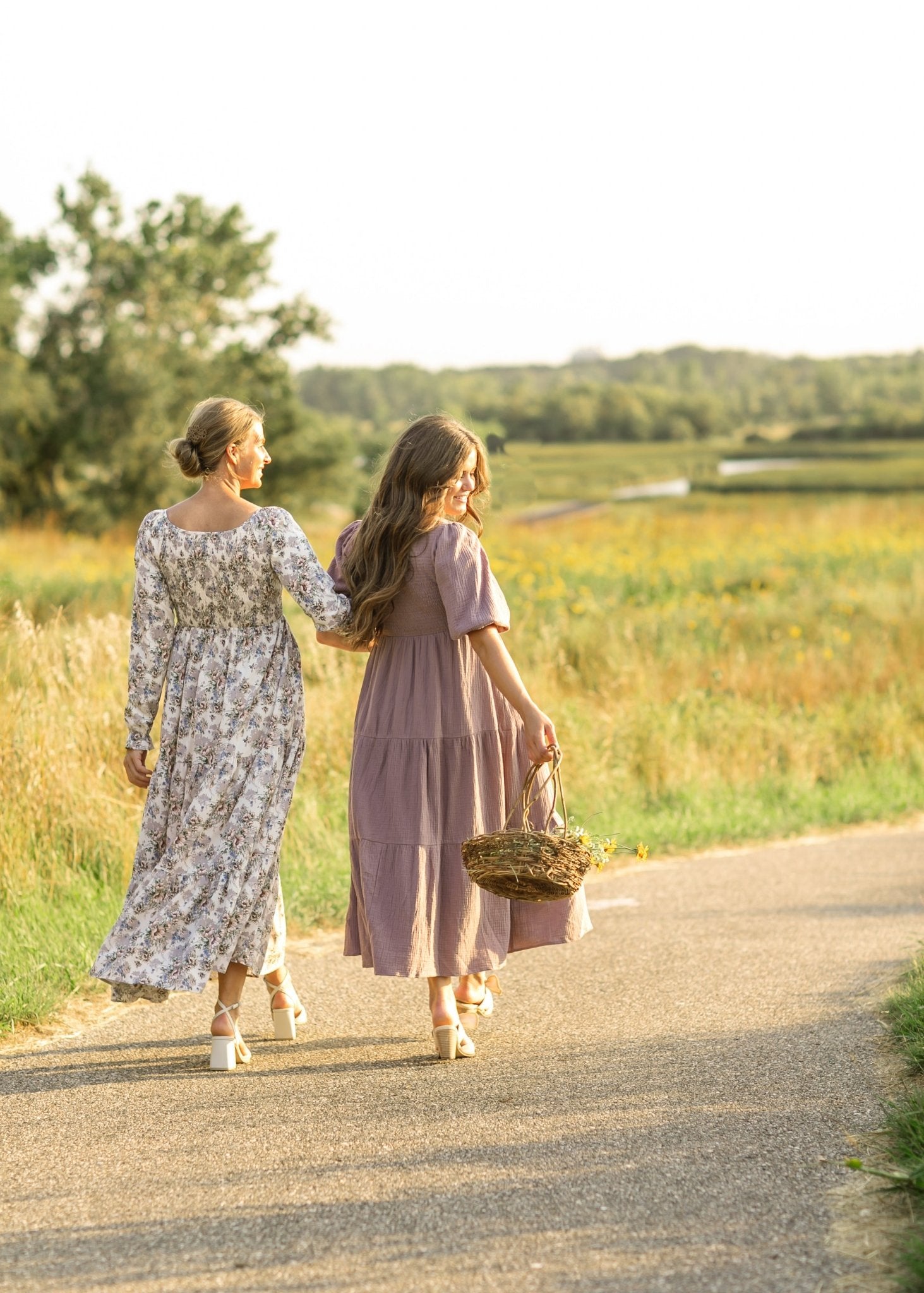 Gia Smocked Long Sleeve Maxi Dress – Ivory Multi Floral - Triniskies