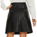 GINASY XL / Black Ginasy Faux Leather A-Line Wrap Mini Skirt *  XL - Trendy & Timeless w1627