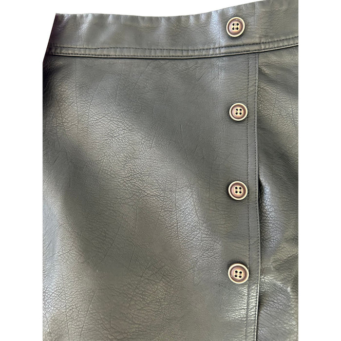 GINASY XL / Black Ginasy Faux Leather A-Line Wrap Mini Skirt *  XL - Trendy & Timeless w1627