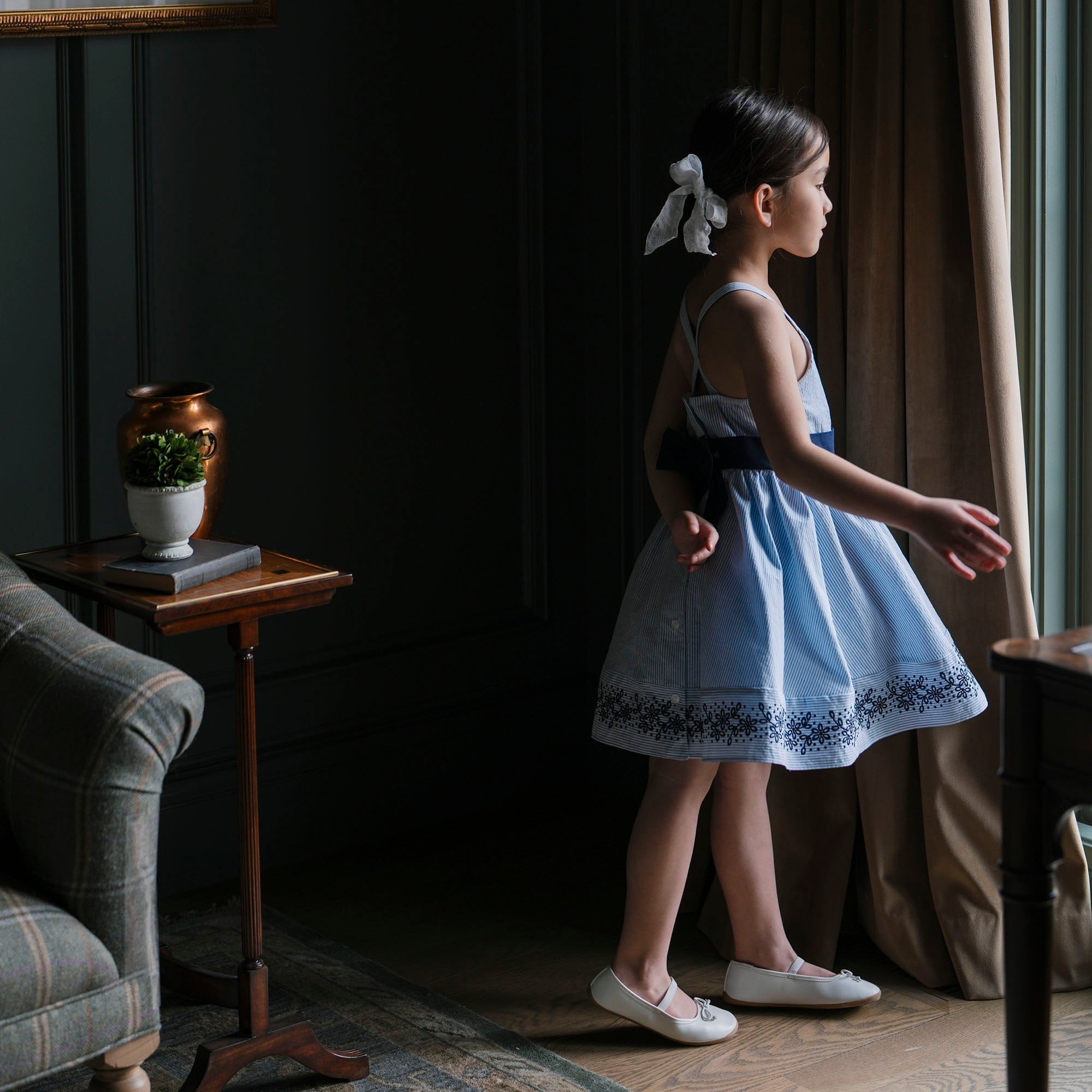 Girls Organic Embroidered Sundress – Special Occasion Dress | Trini Skies - Triniskies