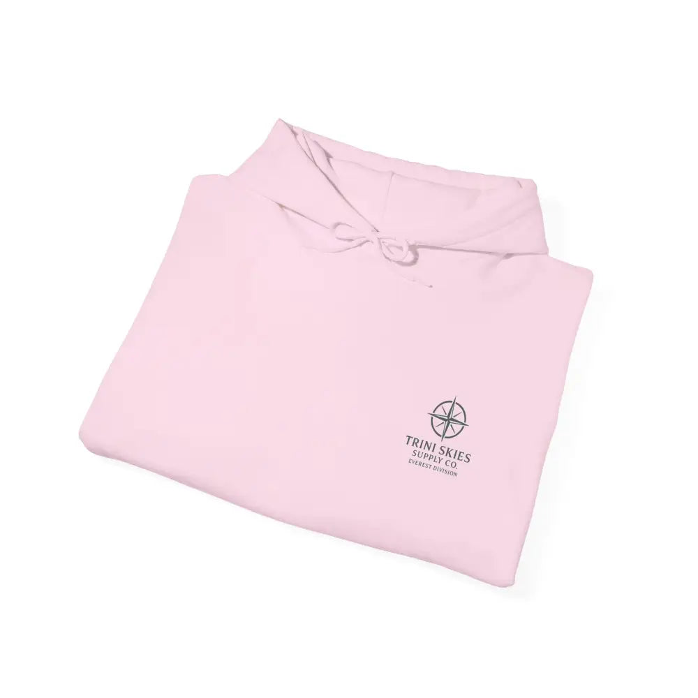 Folded light pink Everest Hoodie in Glacier Edition with drawstrings