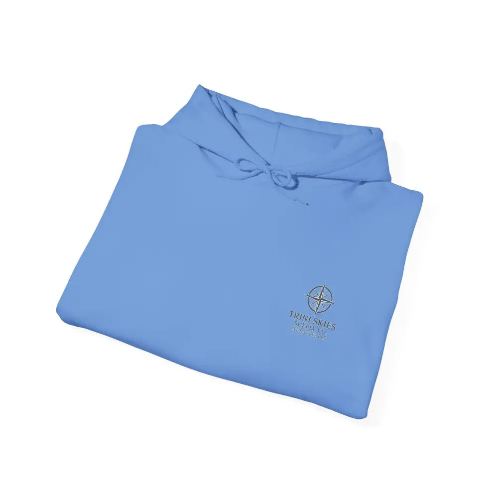 Folded light blue Everest Hoodie in Glacier Edition by Trini Skies Supply