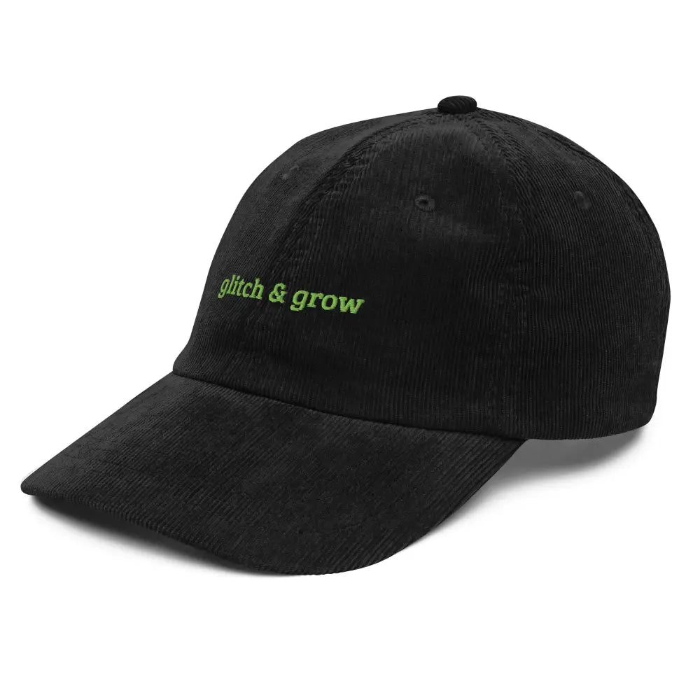 Trini Skies grow embroidered vintage cap trendy y2k black corduroy baseball hat