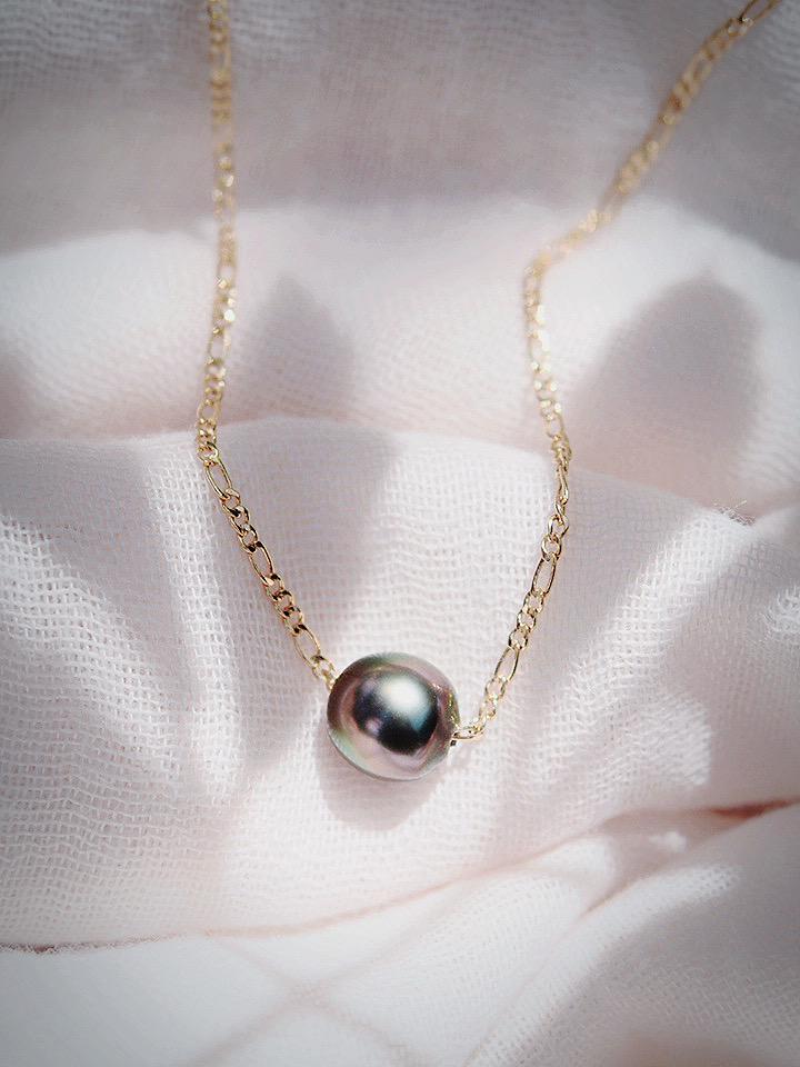 Gold Single Floating Tahitian Pearl Necklace – Miliani | Ke Aloha Jewelry - Triniskies
