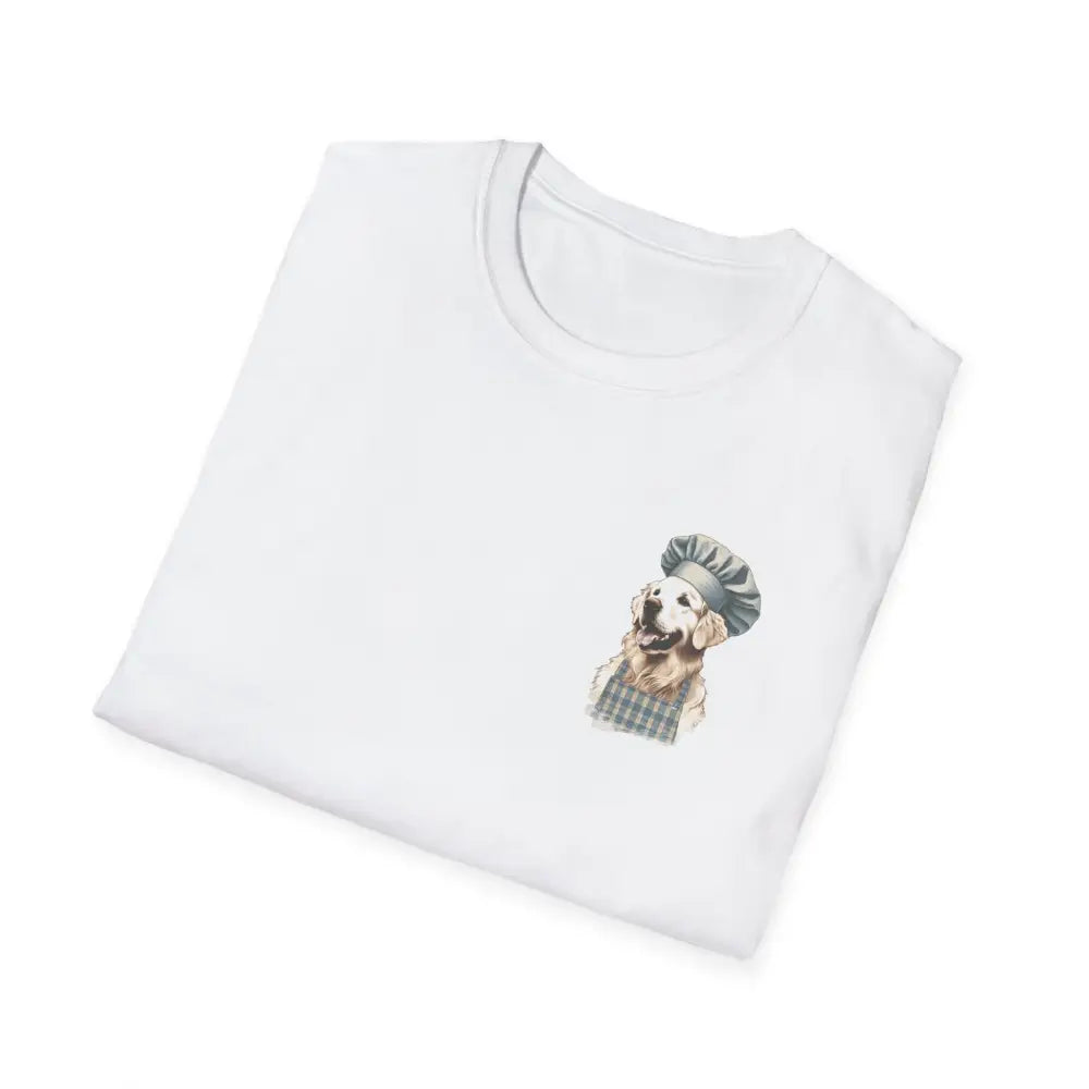 Golden Chef Culinary Adventures Tee with ring-spun cotton dog graphic