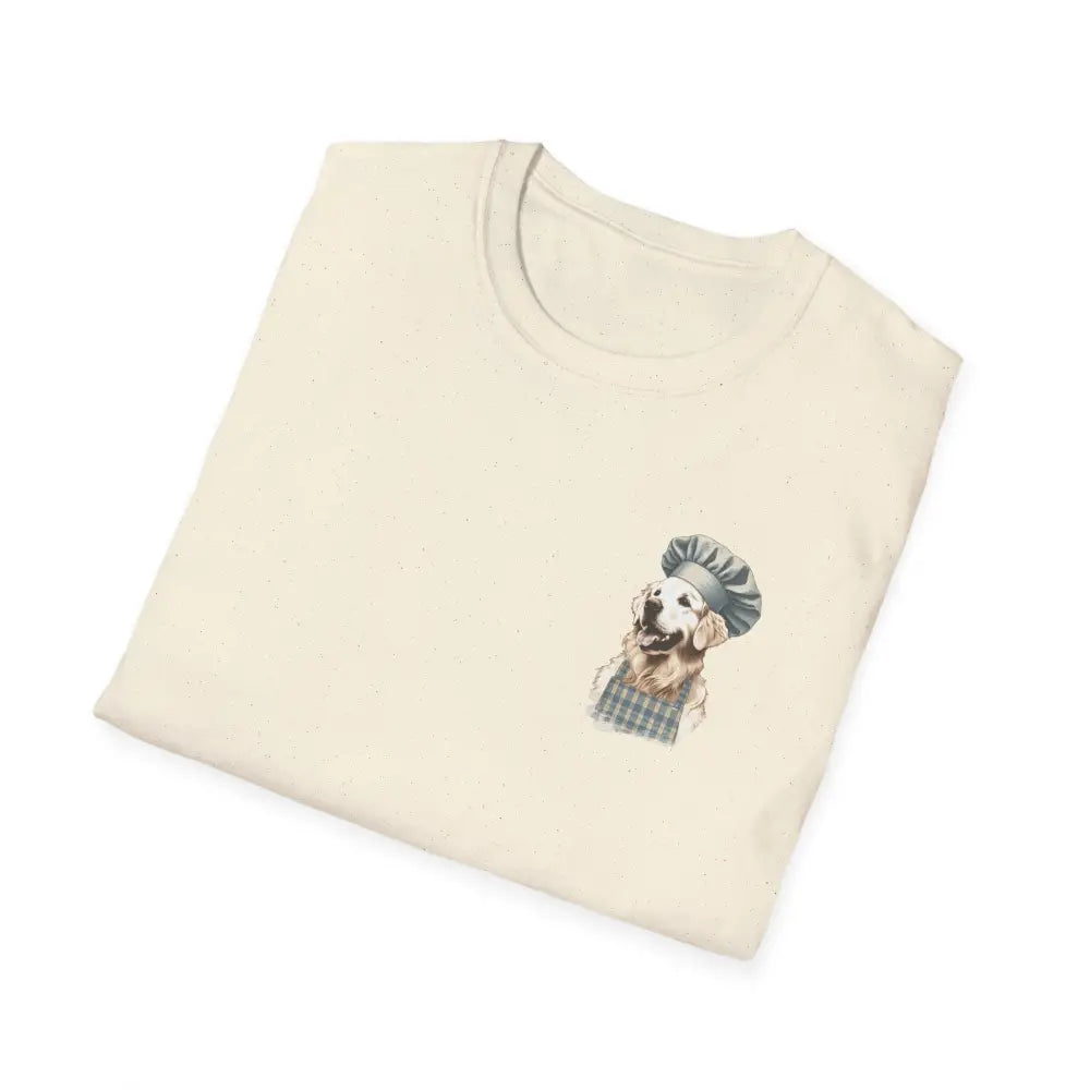 Golden Chef Culinary Adventures Tee with ring-spun cotton dog graphic