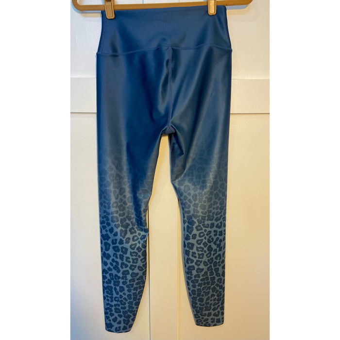 Good American 2 / Blue Good American Tonal Ombré Leggings - Sky Blue Leopard Print - Size 2 * WJ18