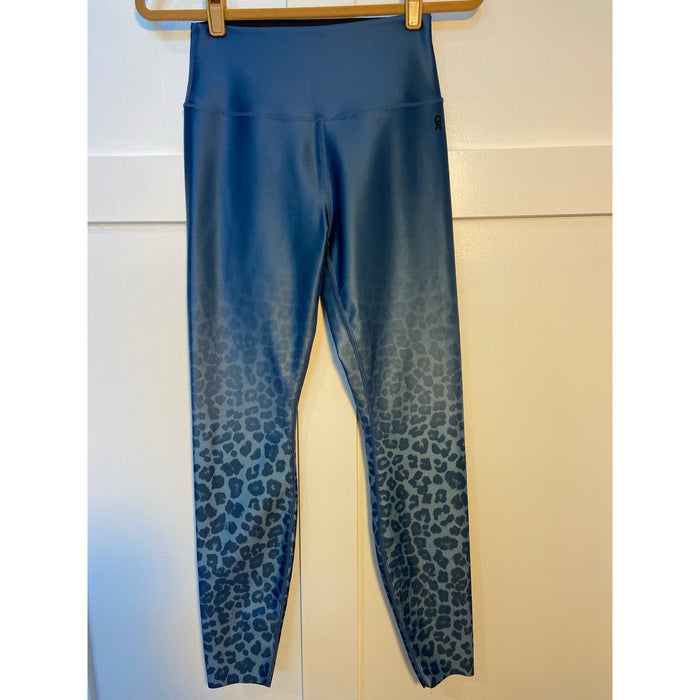 Good American 2 / Blue Good American Tonal Ombré Leggings - Sky Blue Leopard Print - Size 2 * WJ18