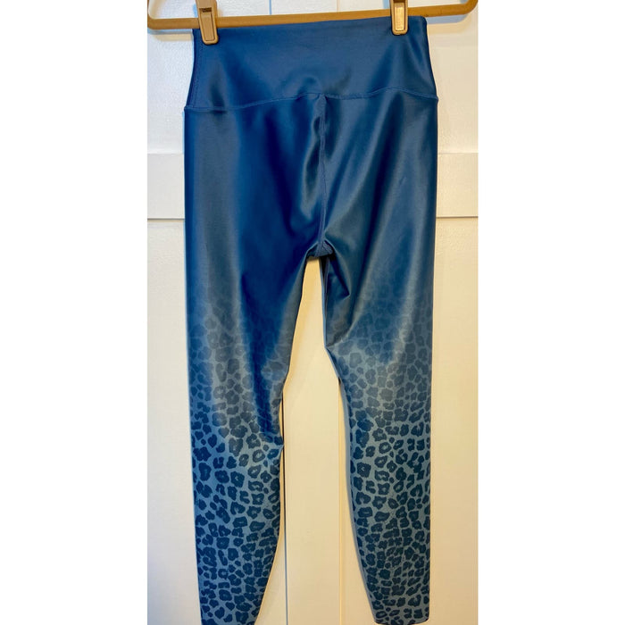 Good American 2 / Blue Good American Tonal Ombré Leggings - Sky Blue Leopard Print - Size 2 * WJ18