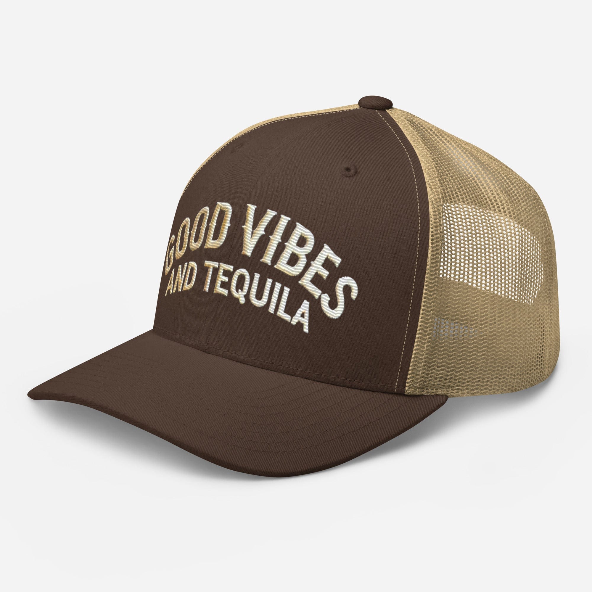Good Vibes and Tequila Embroidered Trucker Cap: Classic Mesh Back, Adjustable Fit Great Gift - Triniskies