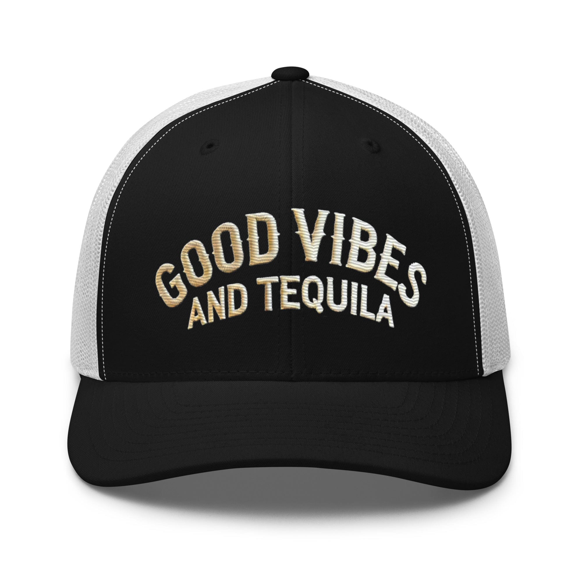 Good Vibes and Tequila Embroidered Trucker Cap: Classic Mesh Back, Adjustable Fit Great Gift - Triniskies