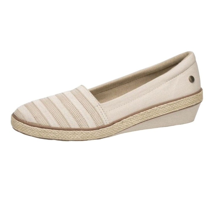 Grasshoppers 7 / Stone / Canvas "Grasshoppers Blaise Wedge Stripe Stone Sandals, Size 7 US - $59.99 MSRP"