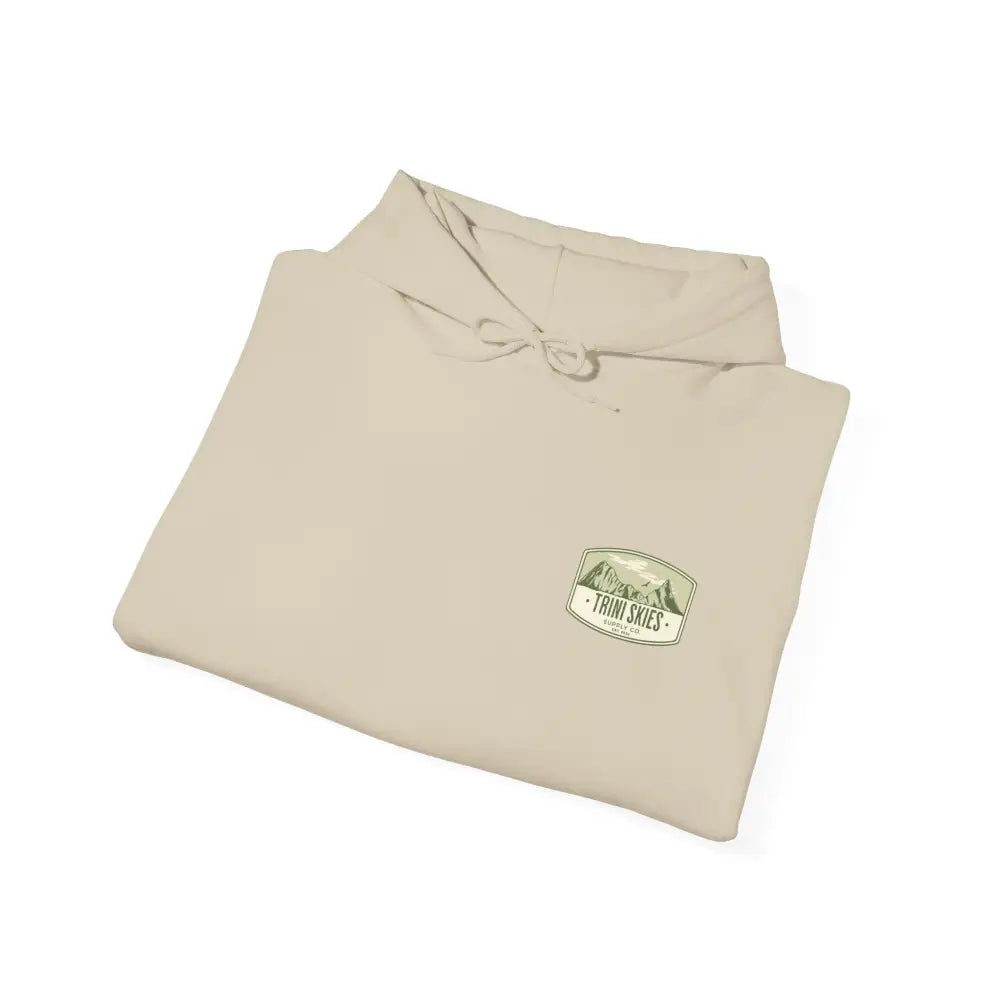 Folded explorer bear hoodie in beige with nature graphic