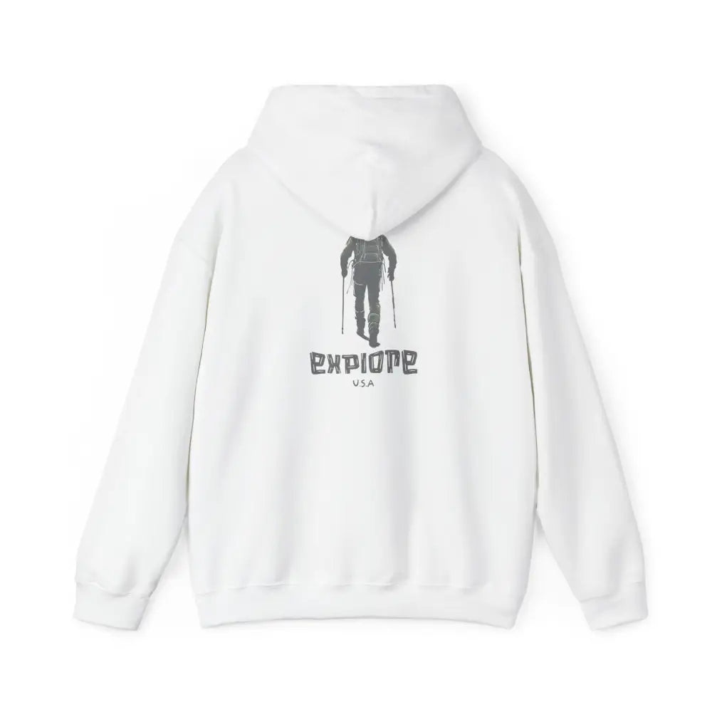 Great Explorer Bear Graphic Hoodie with hiker and EXPLORE design