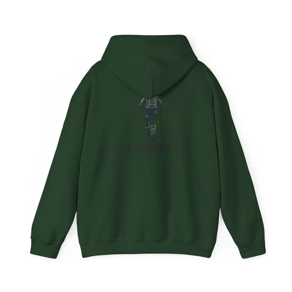 Dark green Great Explorer Bear Graphic Hoodie with back design