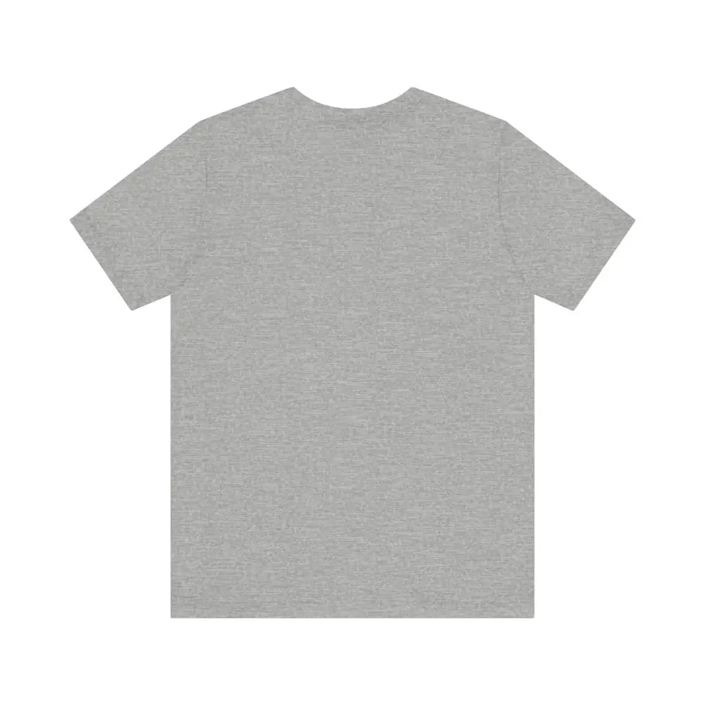 Solid gray short-sleeved Trini Skies crew neck graphic tee