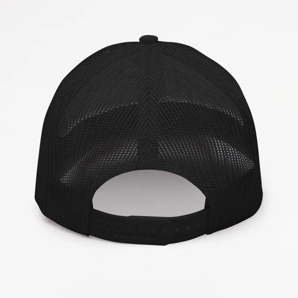 Grizzly bear embroidered Richardson 112 black mesh trucker snapback hat