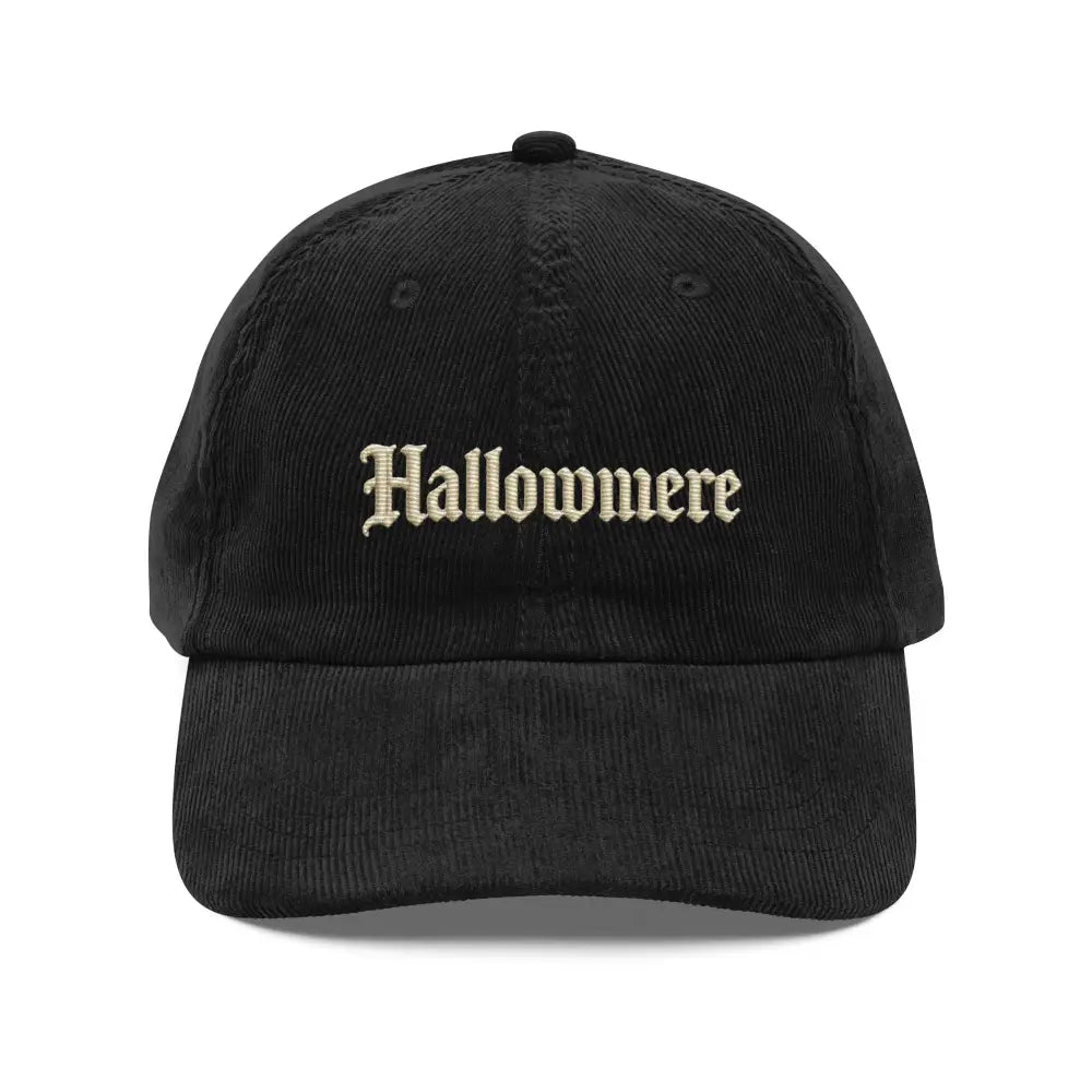 Hallowmere black corduroy gothic dark academia embroidered hat
