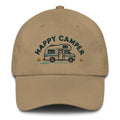 Trini Skies Happy Camper Dad embroidered tan RV baseball cap