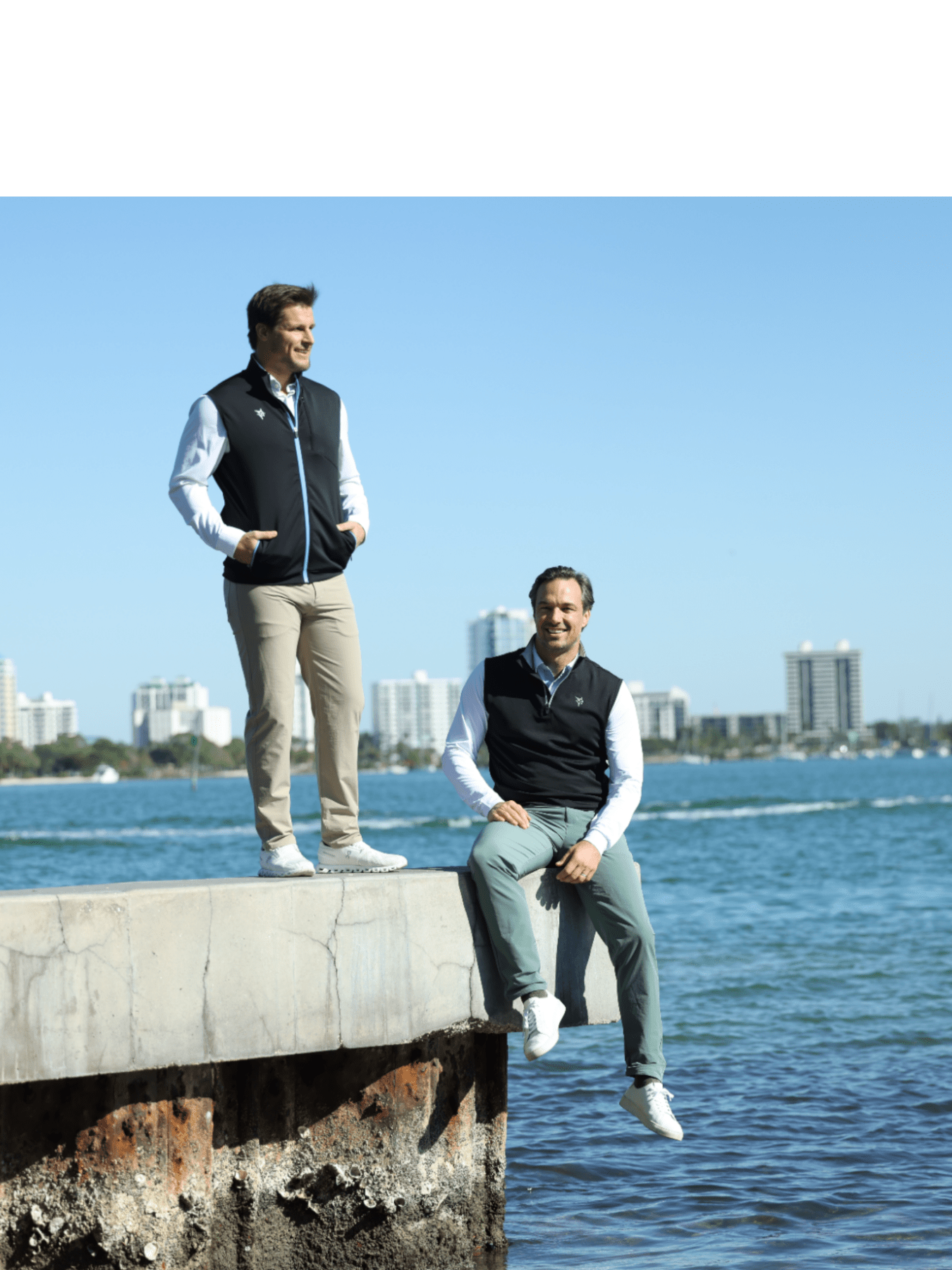 Harborside Full Zip Jacket Black - Performance Golf Outerwear Men's Golf Vest - Triniskies