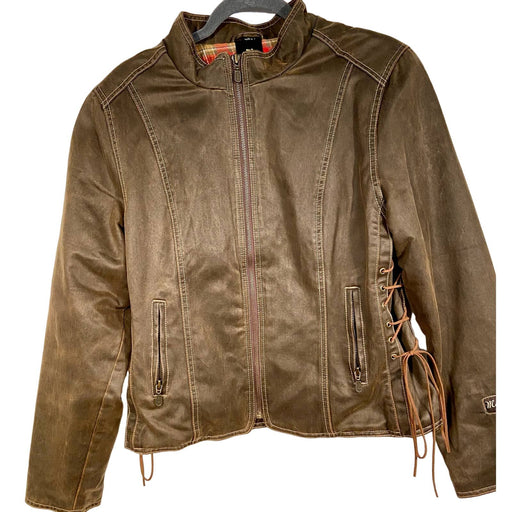 Hard Rock Cafe Large / Brown Hard Rock Cafe Myrtle Beach Distressed Faux Leather Jacket * Size L -w2005