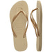 Havaianas tan / 11.5 Havaianas Slim Flip Flops for Women: Sand Grey/Golden, SZ 11/12, Iconic Comfort