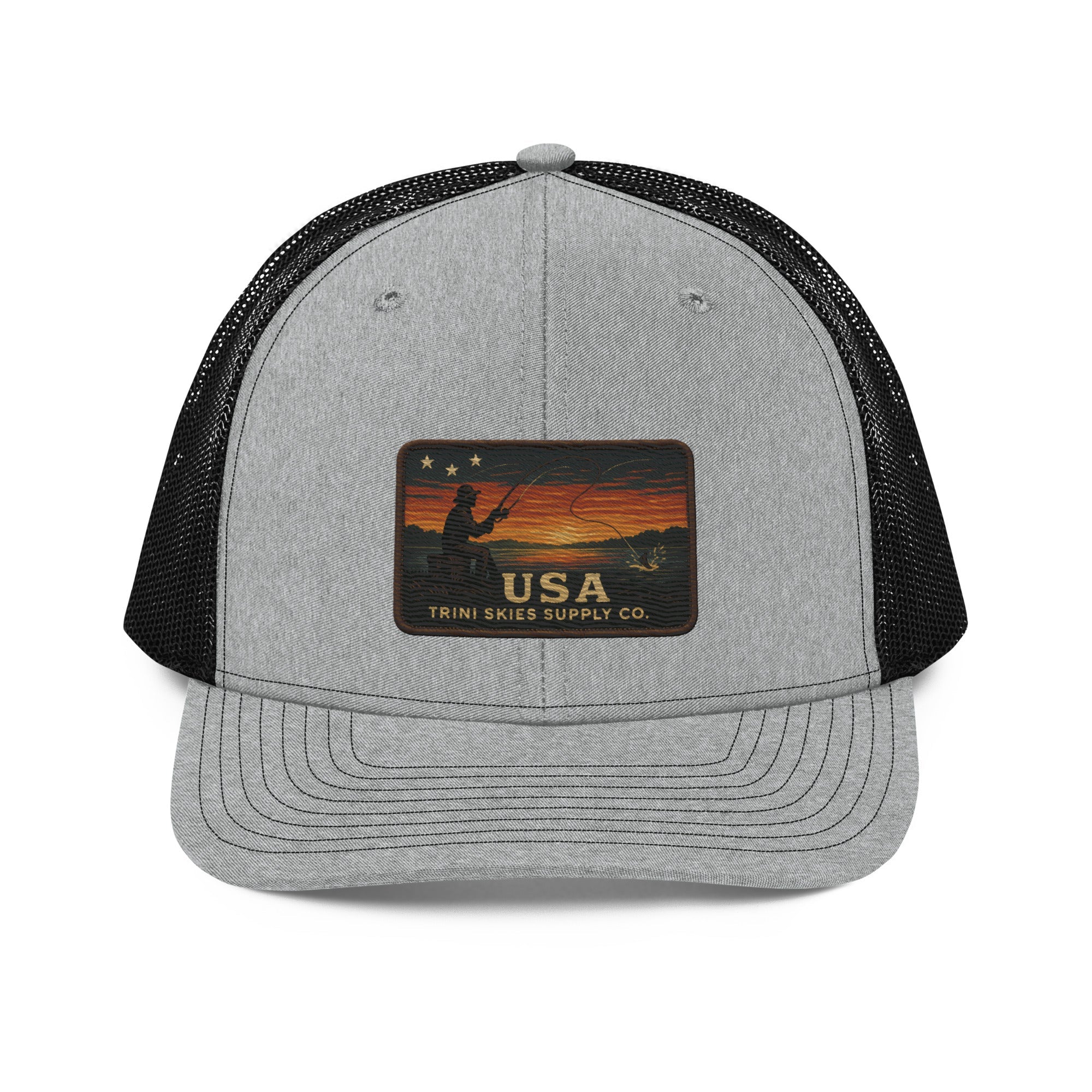 Heritage Waters USA Patch Hat – Richardson 112 Trucker Cap | Patriotic Fishing Hat | Trini Skies Supply Co. Outdoor Vintage Snapback - Triniskies