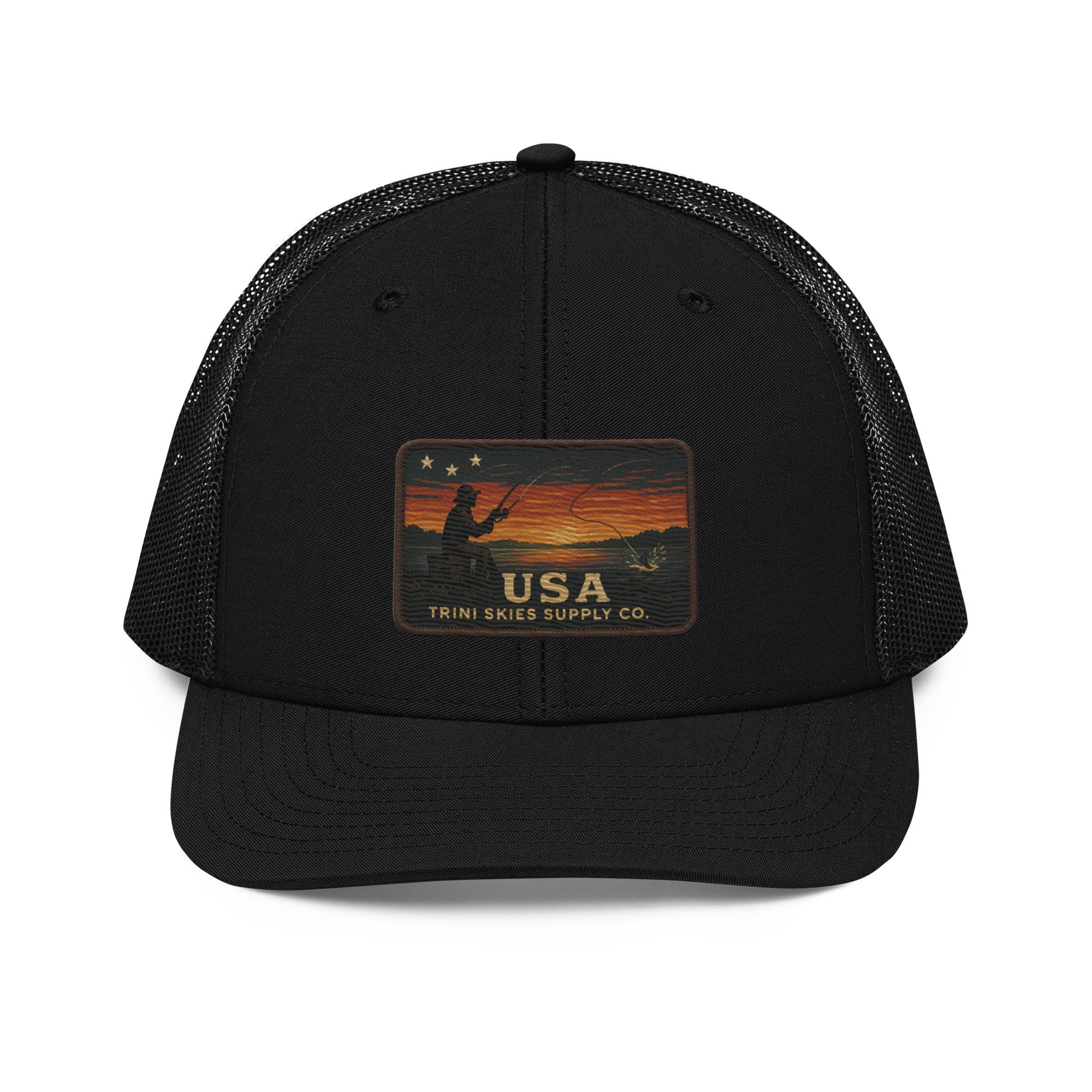 Heritage Waters USA Patch Hat – Richardson 112 Trucker Cap | Patriotic Fishing Hat | Trini Skies Supply Co. Outdoor Vintage Snapback - Triniskies