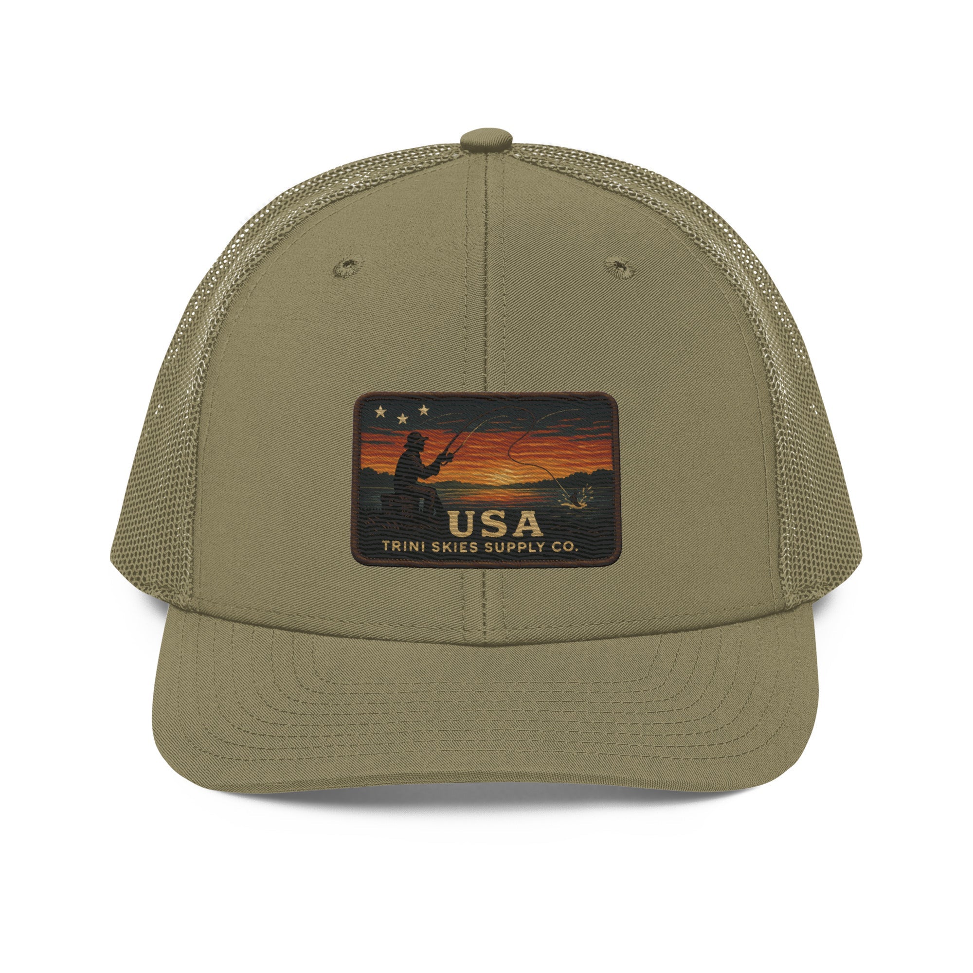 Heritage Waters USA Patch Hat – Richardson 112 Trucker Cap | Patriotic Fishing Hat | Trini Skies Supply Co. Outdoor Vintage Snapback - Triniskies