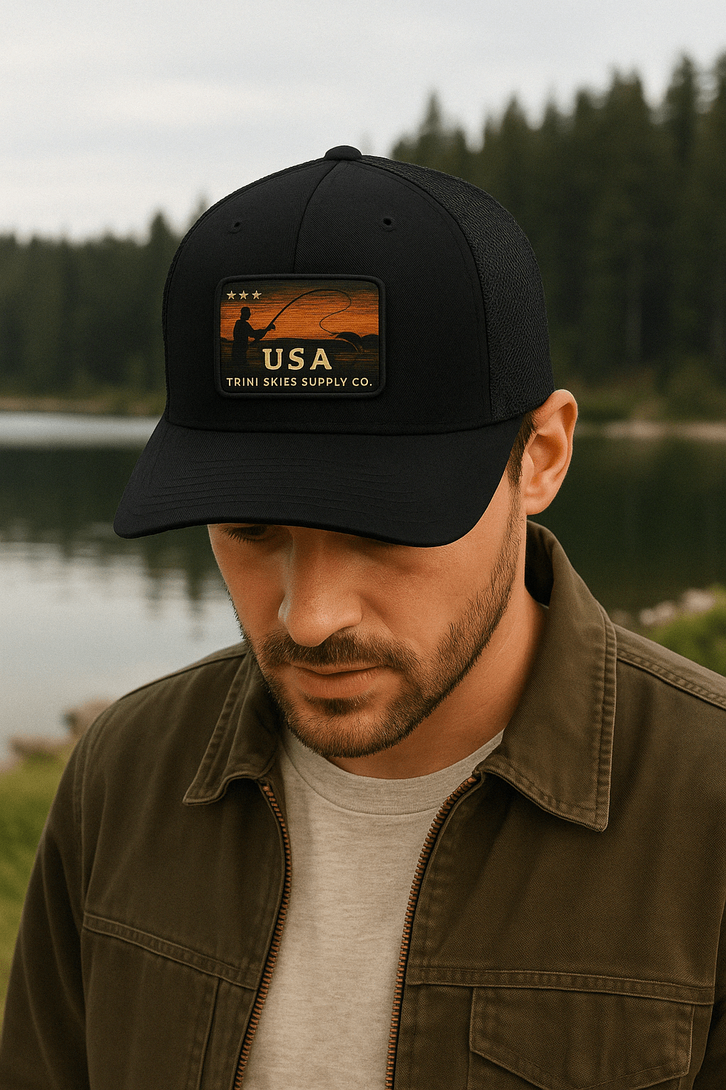 Heritage Waters USA Patch Hat – Richardson 112 Trucker Cap | Patriotic Fishing Hat | Trini Skies Supply Co. Outdoor Vintage Snapback - Triniskies