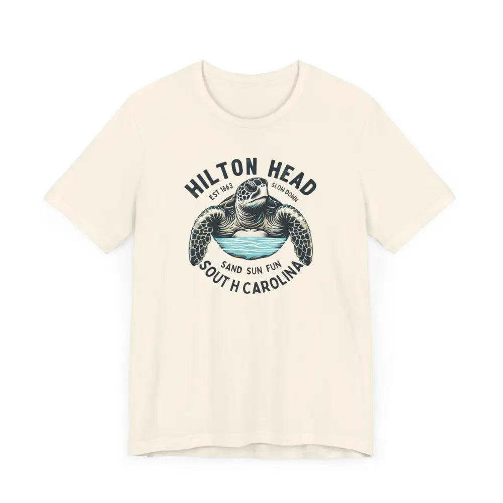 Cream-colored sea turtle graphic tee with beach vibes