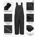 Hisea Small (28) / Blue-Black HISEA Kids Snow Bib Overalls, 3M Thinsulate Insulated Ski Pants, Size S (28). K71 *