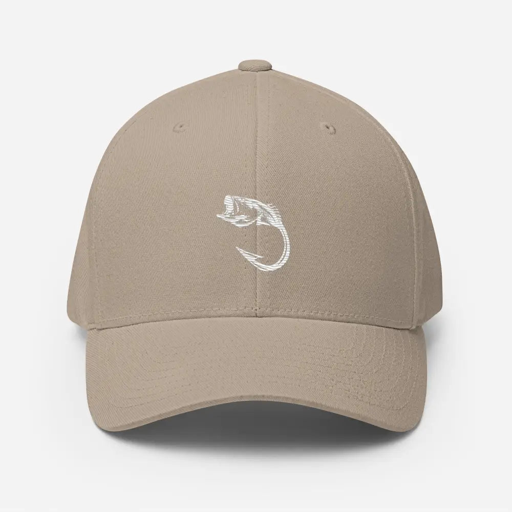 Hooked Minimalist Flexfit Hat with Bold Line-Art Fish Logo