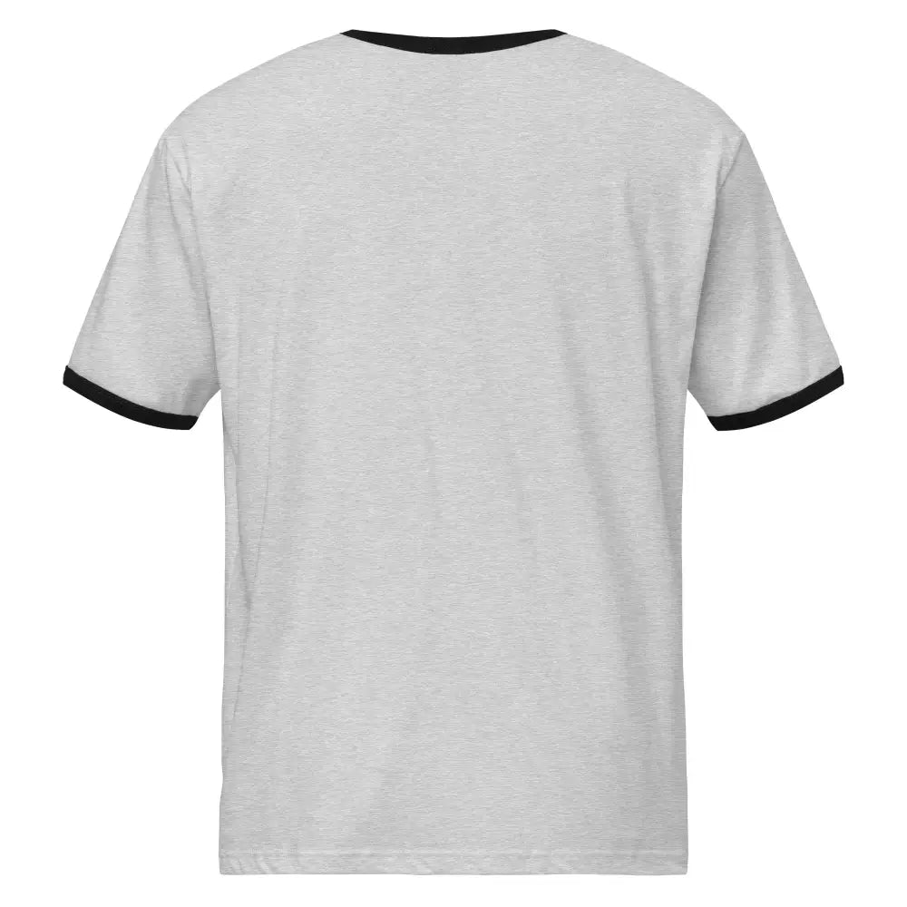 Light grey vintage inspired ringer t-shirt with black trim, funny retro otter pun