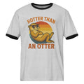 Funny retro otter vintage inspired ringer t-shirt with lounging otter graphic
