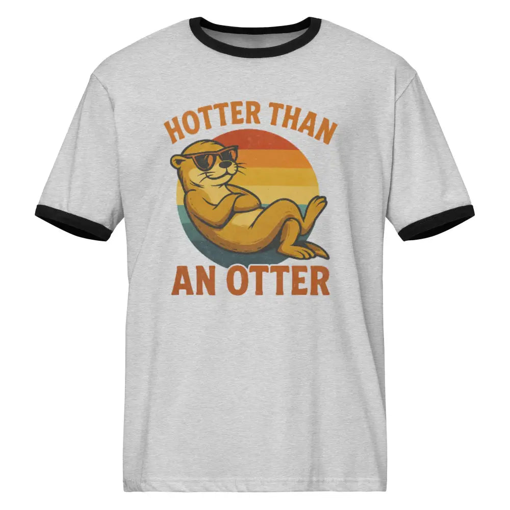 Funny retro otter vintage inspired ringer t-shirt with lounging otter graphic