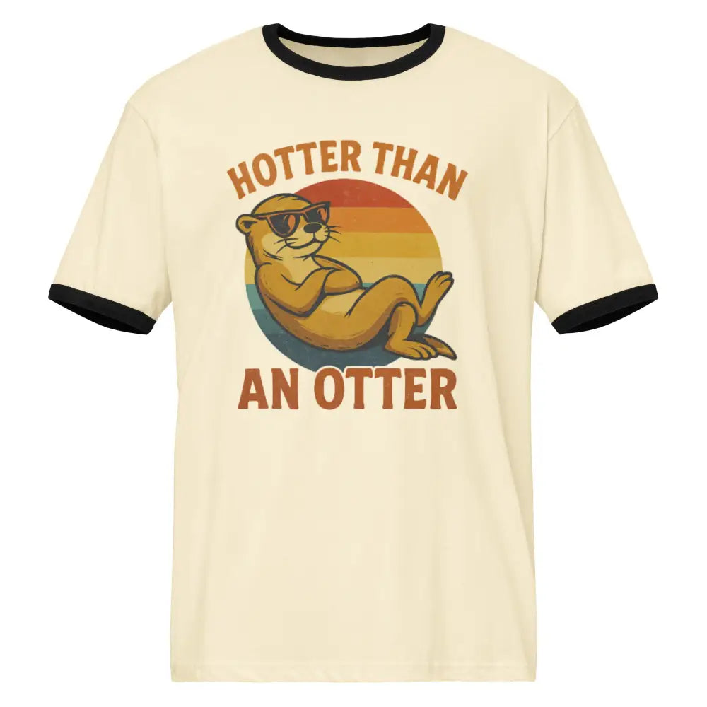 Funny retro otter vintage inspired ringer t-shirt with lounging otter graphic