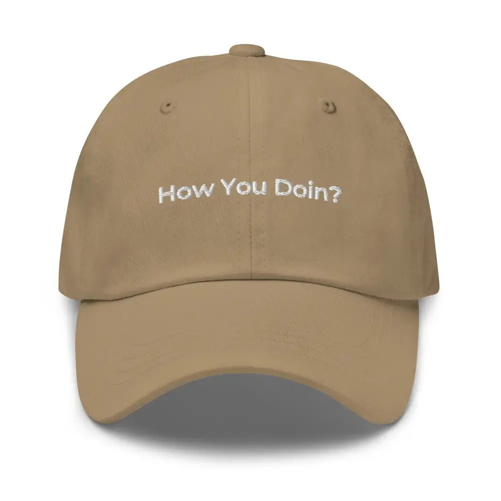Trini Skies embroidered dad hat tan baseball cap
