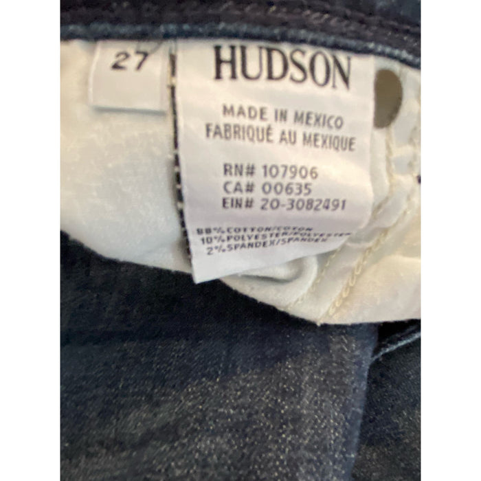 Hudson 27 / Blue Hudson Mid-Rise Distressed Skinny Jeans - Size 27 * WJ03