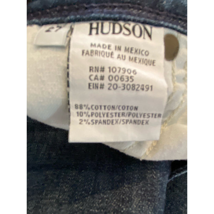 Hudson 27 / Blue Hudson Mid-Rise Distressed Skinny Jeans - Size 27 * WJ03