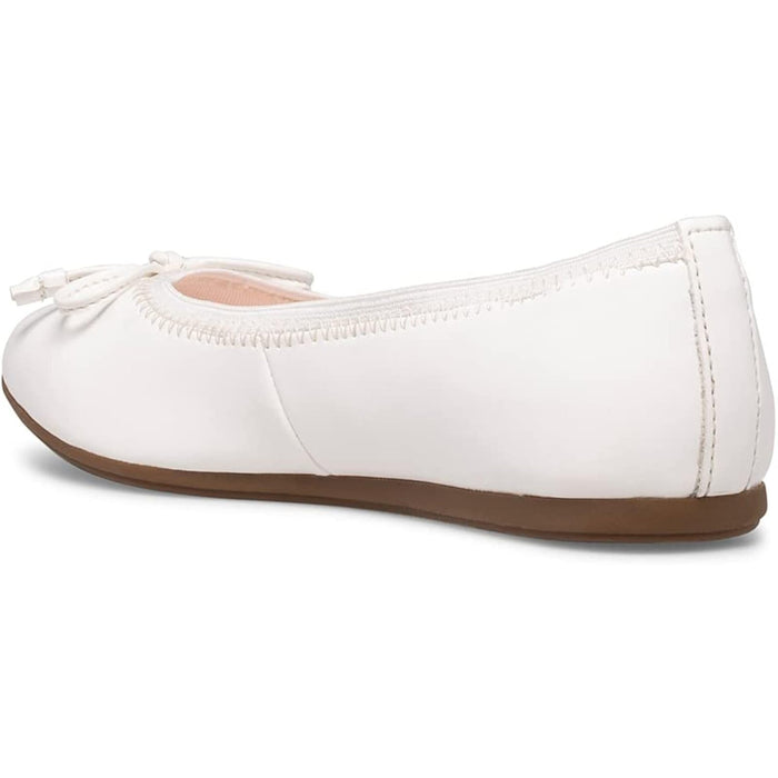 Hush Puppies 5.5W / White Hush Puppies Child Josie Uniform Dress Slip-On Shoe 5.5W: Comfortable Flat Shoes