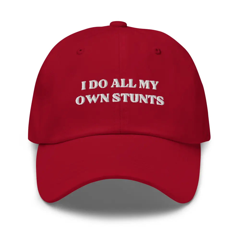 Trini Skies embroidered dad hat red baseball cap