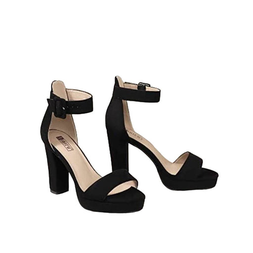 IDIFU 6 / Black "IDIFU Chunky High Heels - Square Toe, Sz 6, Ankle Strap Slingback"