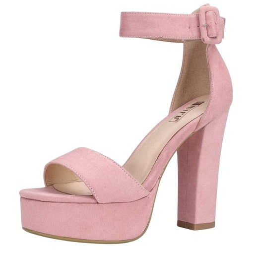 IDIFU Shoes IDIFU Women's Pink Suede Slingback Sandals Size 7.5 Ankle Strap Heels