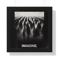 Foggy forest framed premium quality poster with Imagine monochrome art