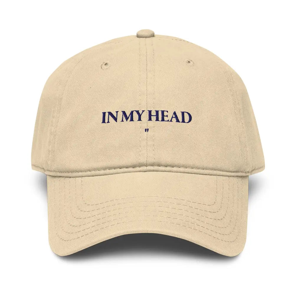 Khaki IN MY HEAD Embroidered Cotton Cap with adjustable strap