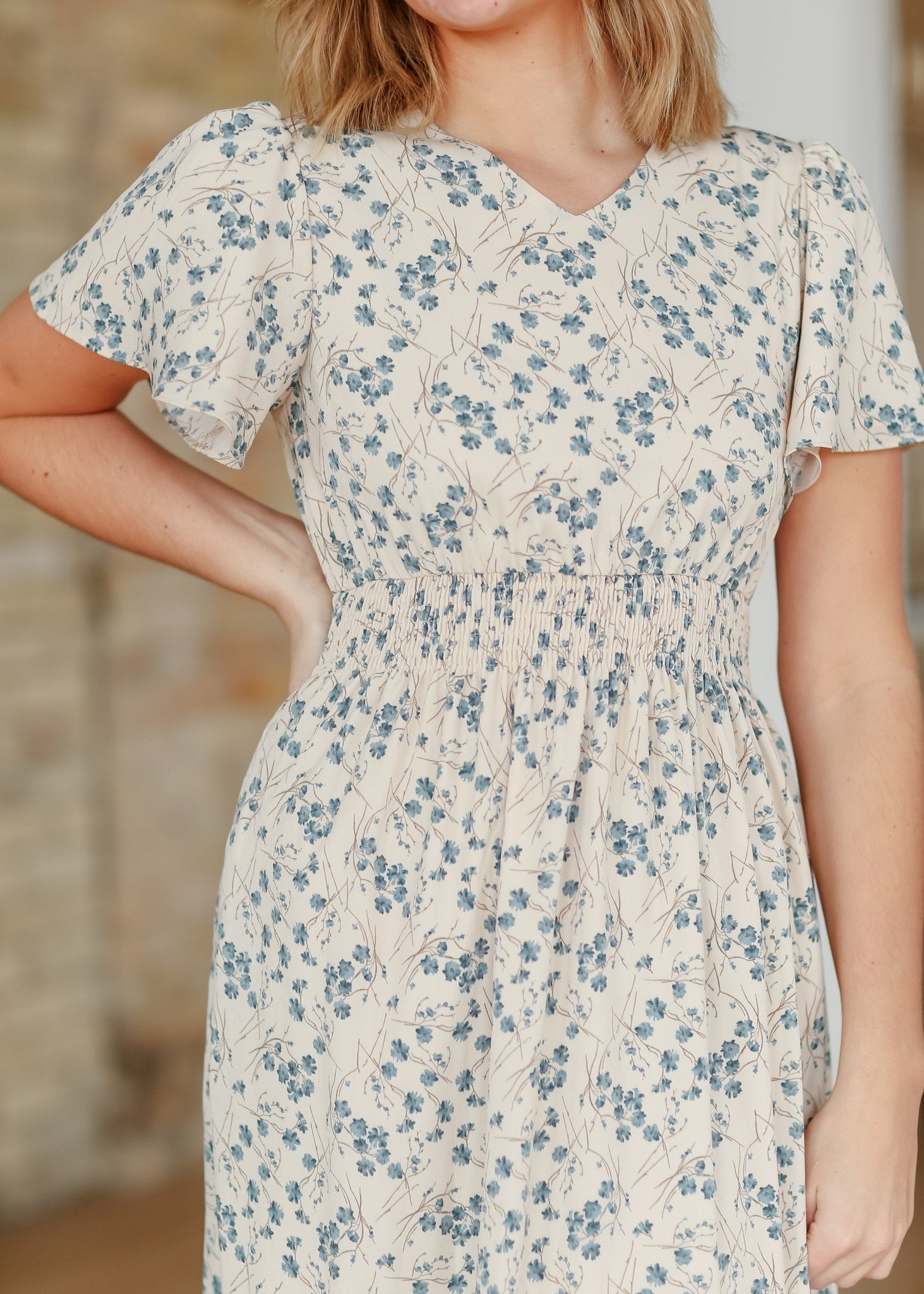 Isabella V - Neck Floral Maxi Dress – Blue Floral | Final Sale - Triniskies