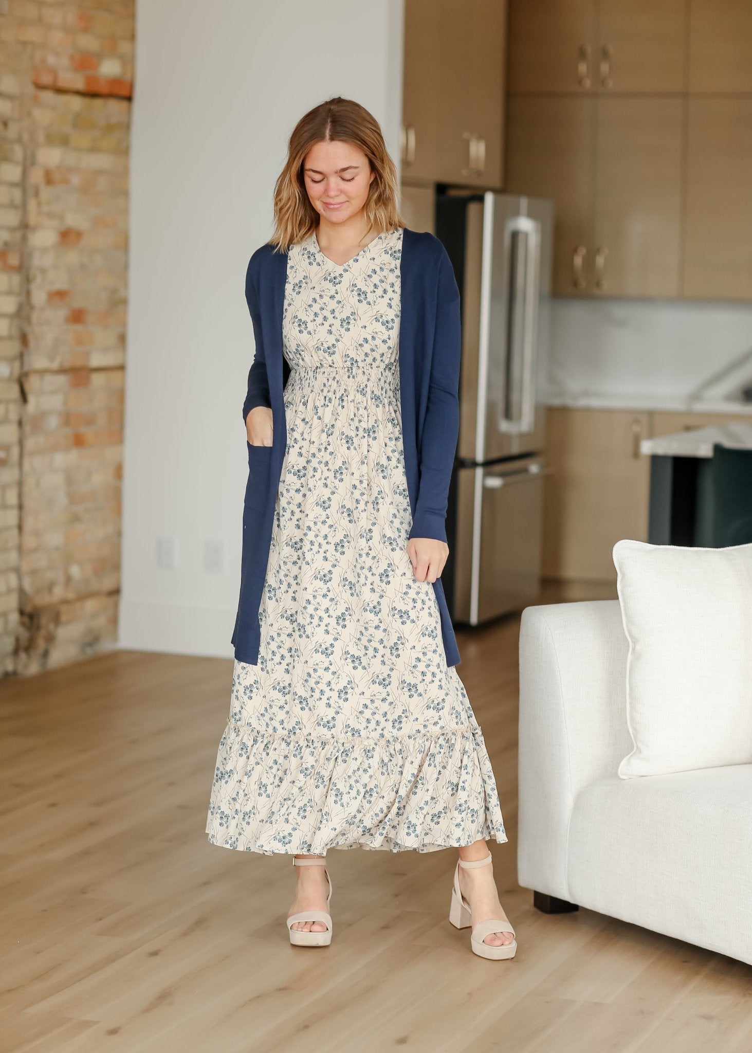 Isabella V - Neck Floral Maxi Dress – Blue Floral | Final Sale - Triniskies